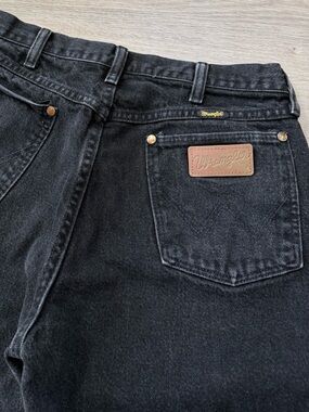 Vintage Wrangler 13MWZ USA Made Black Denim Jeans Cowboy Western ACTUAL SZ 30x32